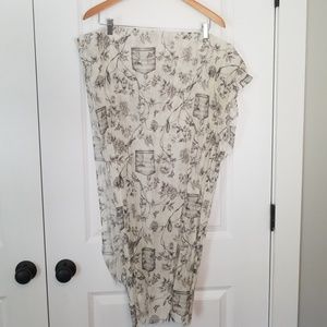 Ivory/black birdcage print scarf